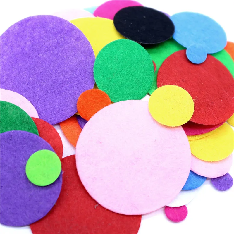 99 Pcs Handmade Felt Diy Crafts for Kids Felt Leaves Flower Tree Rose decoration Appliques Scrapbook Material Sewing Accessories