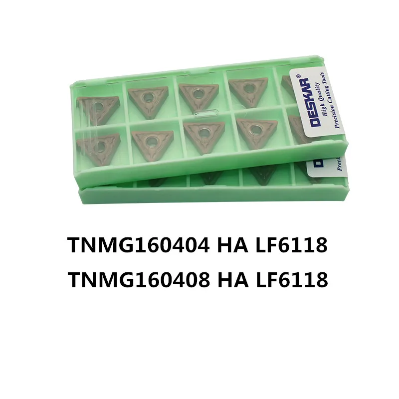 10 قطعة DESKAR TNMG160404 HA LF6118 سطح المكتب الصلب سبيكة كربيد تحول إدراج TNMG160408 مخرطة أداة القاطع ل الفولاذ المقاوم للصدأ