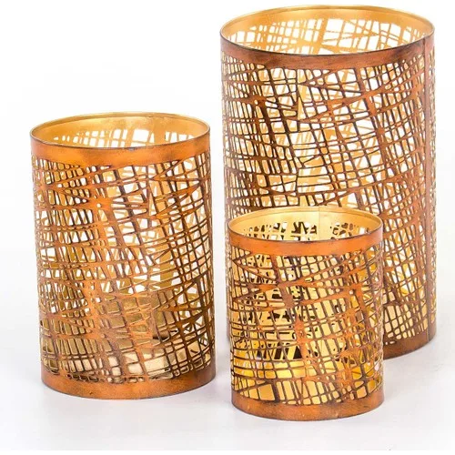 Euro Flora Rust Color Metal Lantern Candle Holder 10x12 cm