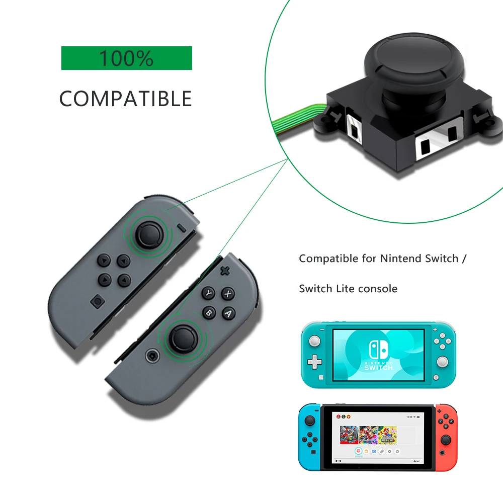 1 pçs 3d analógico joystick polegar varas substituições para nintend interruptor joy con controlador substituição esquerda e direita analógico