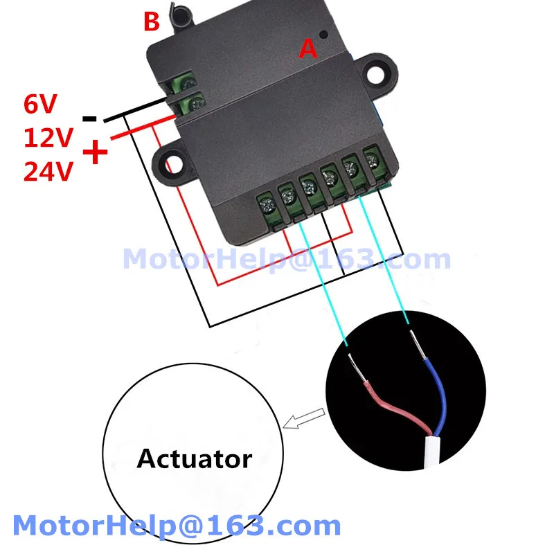 6V 12V 24V DC motor linear actuator RF remote control RF switch motor customized controller