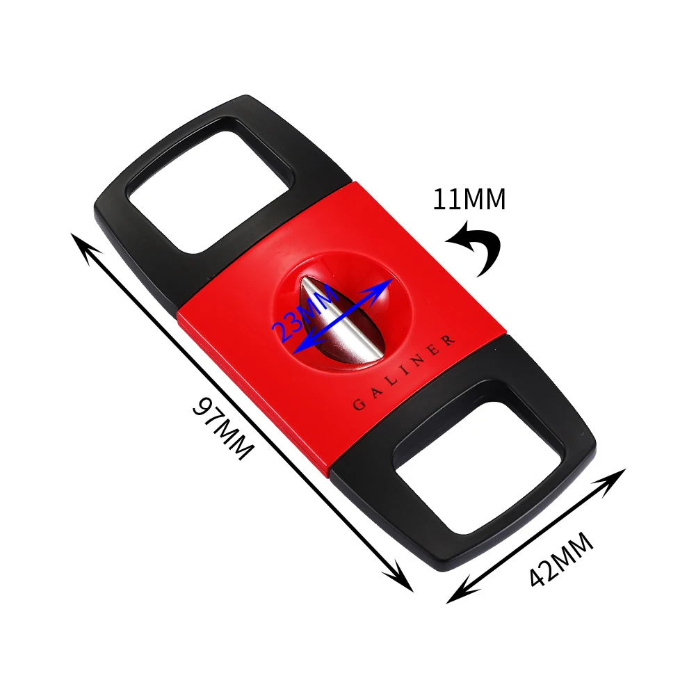 Imagem -04 - Galiner Portátil Charuto v Cortador Faca de Fumar Acessórios Gadgets Guilhotina Puro Cortador Lâmina Dupla Tesoura Charuto Puros