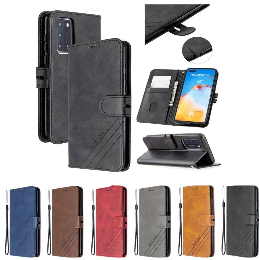 

Роскошный кожаный флип-чехол для Huawei P20 P30 P40 Pro Lite E Y5 Y6 Y7 P Smart 2019 2018 Honor 9A 8A 9X 10i 20 Pro, чехол для телефона
