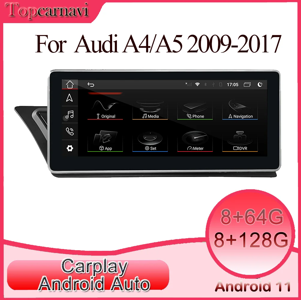 

Android 11 car multimedia DVD stereo radio video player GPS GLONASS navigation CarPlay for Audi A4/A5(2009-2017)2 DIN 8V