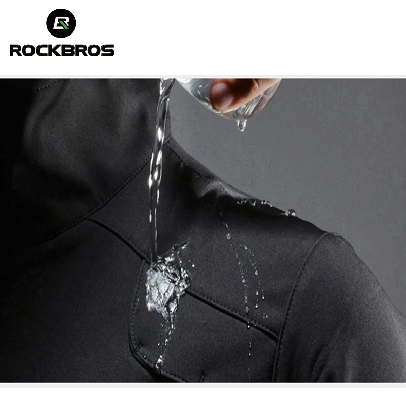 ROCKBROS Cycling Suits Winter Thermal Fleece Jacket Pants Rainproof Windproof Reflective Riding Jerseys Men Women Sportswear