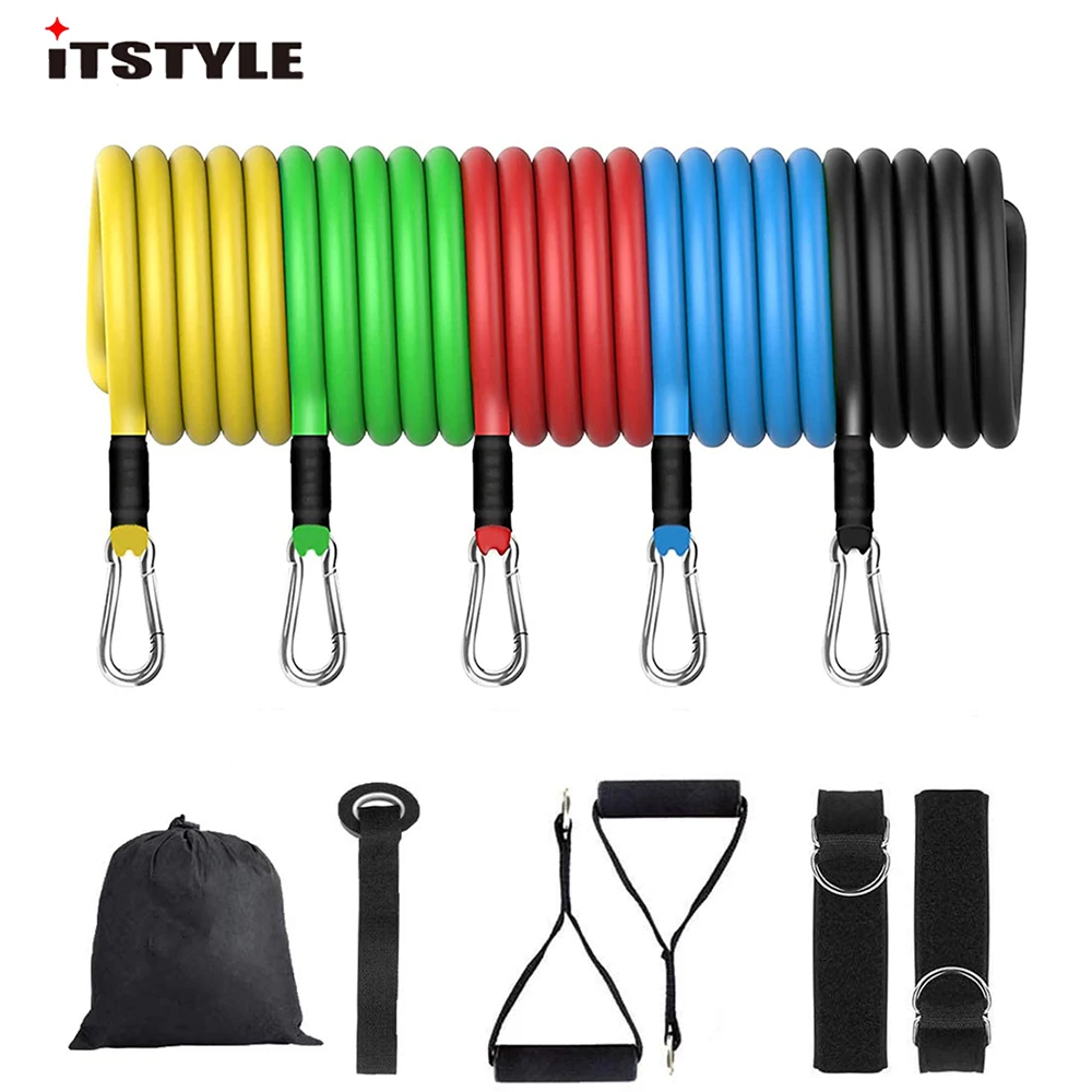 Latex Resistance Bands for Yoga and Pilates, Sports Fitness Tube, Pull up,11pcs