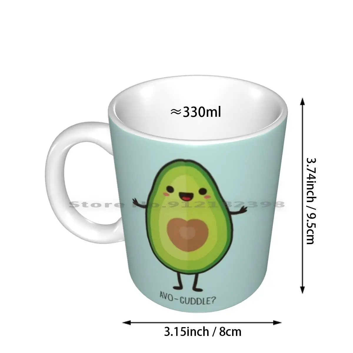 Avo-Cuddle ? Ceramic Mugs Coffee Cups Milk Tea Mug Digistickie Daisy Beatrice Avocado Avo Green Heart Love Cuddle Avo Cuddle