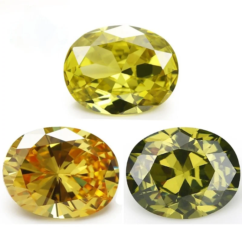 5.60-6.00Cts Natural Gemstone Size 9x11mm Oval Cut Golden Yellow Olive Yellow Olive Green Sri-Lanka VVS Gemstone 5A Loose Stone