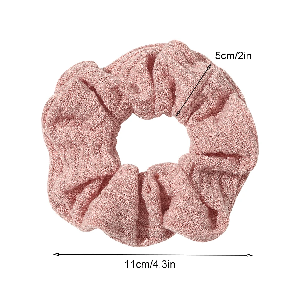 Fashion Scrunchies Elastic Hair Bands Women Girls Winter Soft Knitted Solid Ponytail Holder Hair Ties Headband Hair Accessories