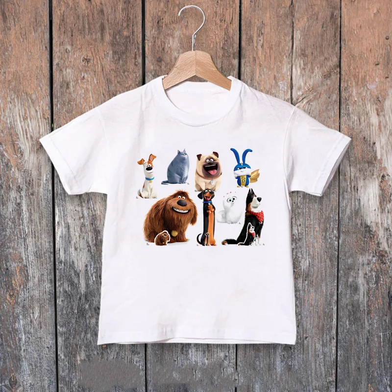 Cute children tshirt funny pet secret life cartoon print boys t-shirt fashion Harajuku girls t shirts summer boys /girl sclothes