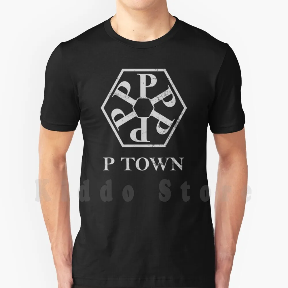 Camiseta masculina de algodão P Town (Pomona-Distressed) S-6xl Pomona Califórnia P Town Los Angeles La County City Inland Empire