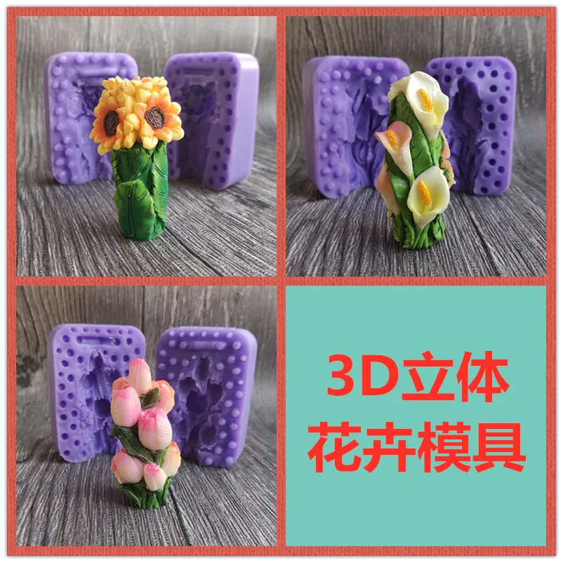 

PRZY 3D Flower Mold Silicone Candle Mold Cake Mold Silicone Tulip Sunflower Calla Lily Flowers Mold Clay Resin Moulds