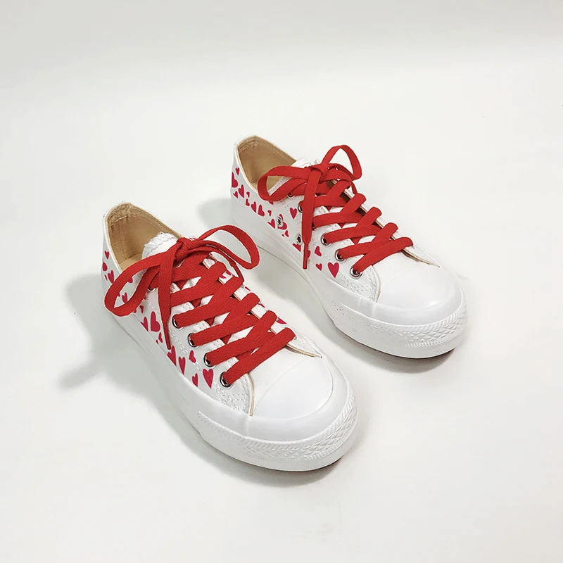 Amy and Michael Lovers Sneakers Sweet Heart Hand Painted Canvas Shoes Cute Girl Students Casual Espadrilles Woman Vulcanize Shoe