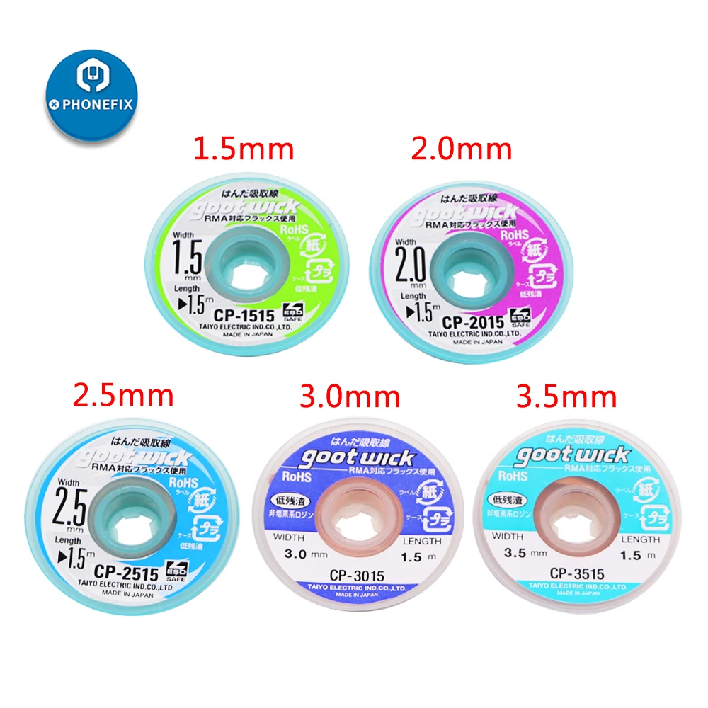 100% Japan goot wick RoHS Desoldering Braid Solder Remover Wick BGA Absorbtion Line Sucking Tin Belt for BGA Repair Tools