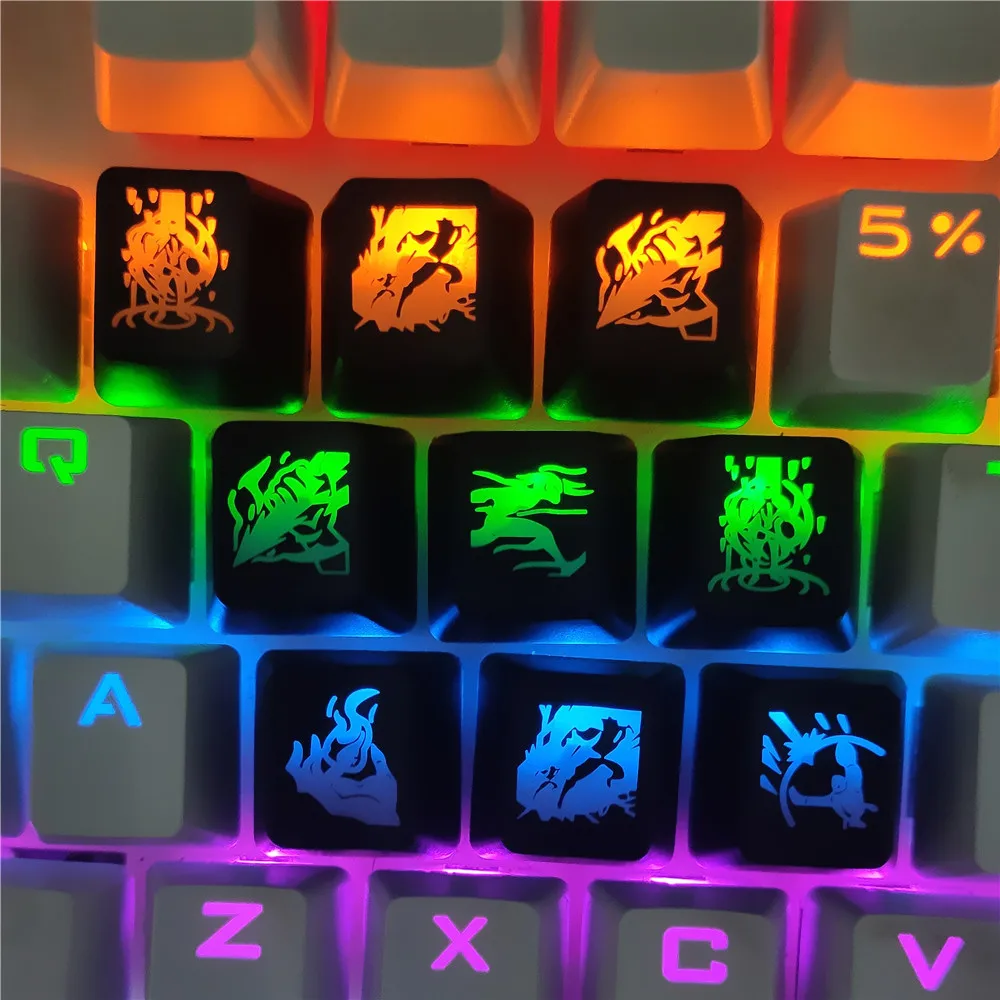 DIY Gaming Keycaps R4 Height Key Button Cap For LOL Summoner Spell Key Caps For Mechanical keyboard Backlit Game ABS Cap