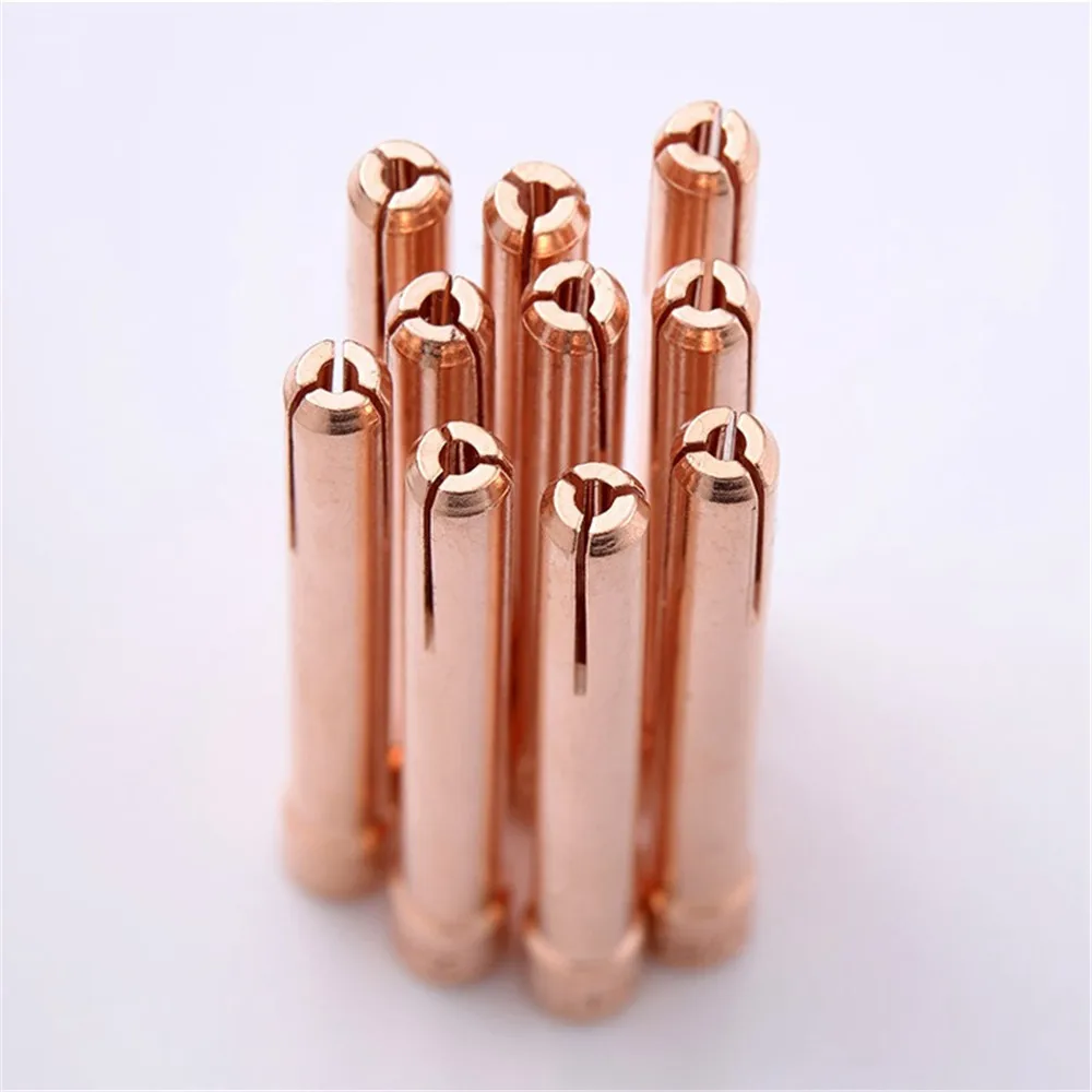 Welding TIG Torch Parts Long Collet Tips 1.0 1.6 2.4 3.2mm TIG Tungsten Electrode Collet For WP17 18 26 Tig Torch Consumable