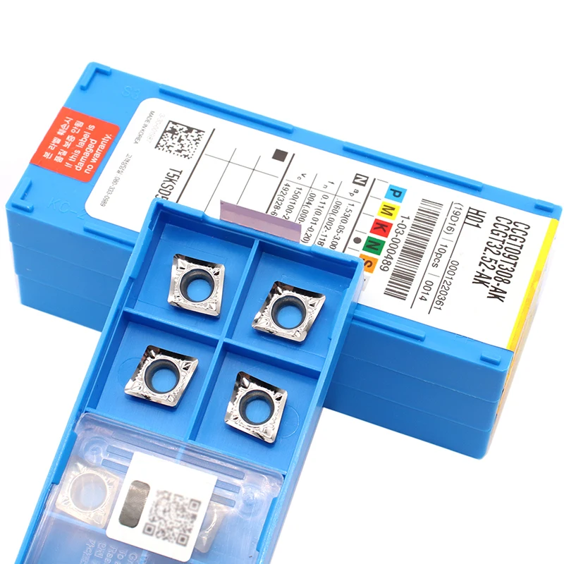 CCGT09T302 CCGT09T304 CCGT09T308 AK H01 CCGT 100% إدراج الأصلي التصنيع باستخدام الحاسب الآلي كربيد الداخلية تحول أداة شفرة من الألمنيوم