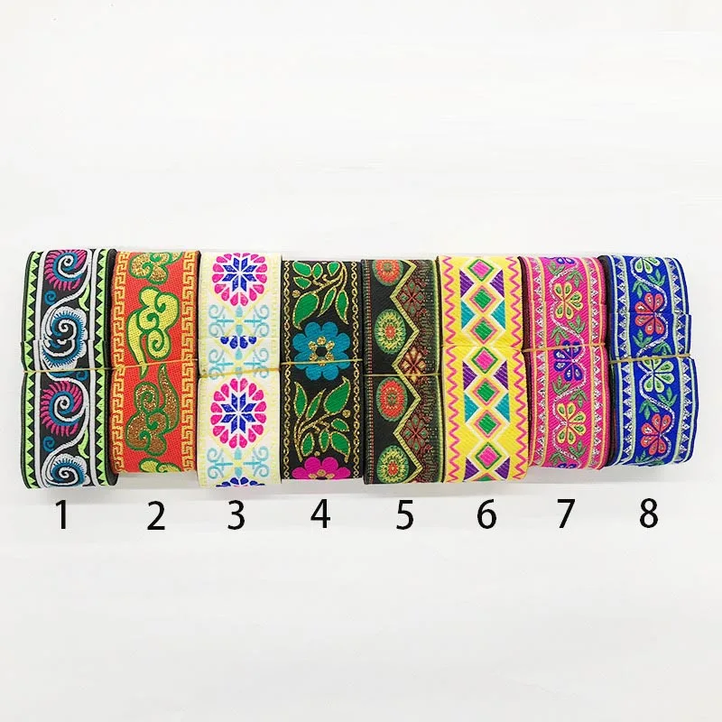 7 Meters 5CM Ribbon African Lace Labric Bag Cloth Decoration Sewing Embroidered Lace Trims Ribbon