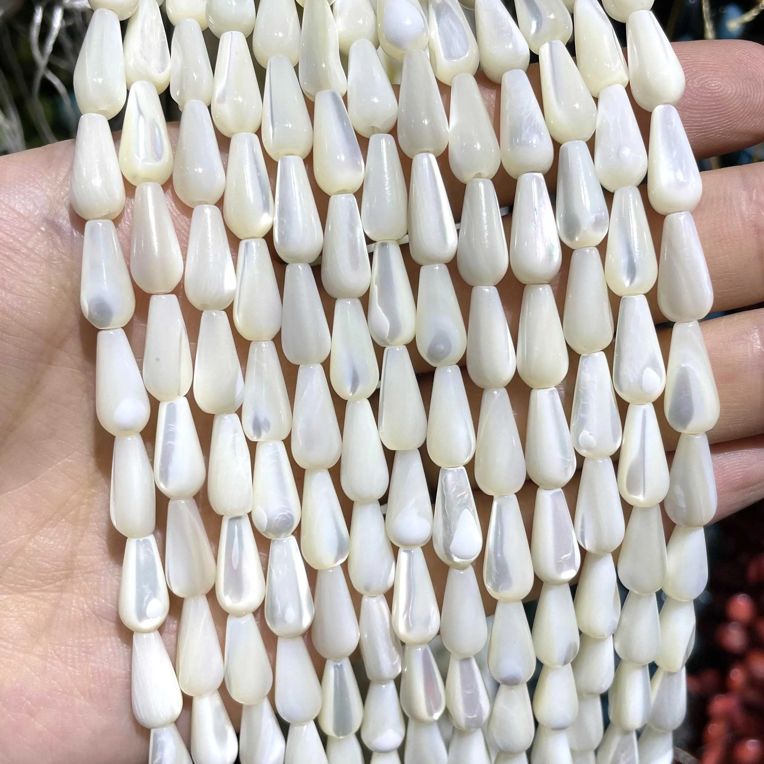 8 12 20mm Natural Water Drop Shape White Mother Of Pearl Mop Shell Beads For Jewelry Making DIY Bracelet Ear Studs Accessories