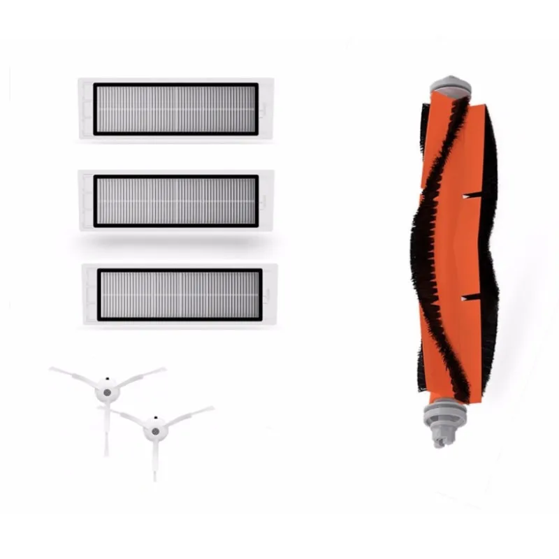 3PCS HEPA FILTER + แปรงด้านข้าง 2PCS + 1PCS แปรงหลักเหมาะสำหรับ Xiaomi Mi Robot Vacuum ทำความสะอาดอุปกรณ์เสริม