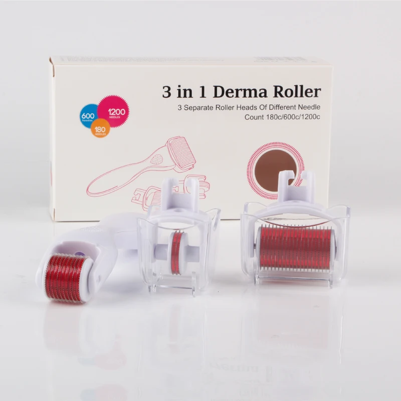 3 in 1 Derma Roller Kit For Face Body Skin Care Eye Wrinkle Hairline Hair Regrow Beard Growth Microneedling Home Use Dermaroller