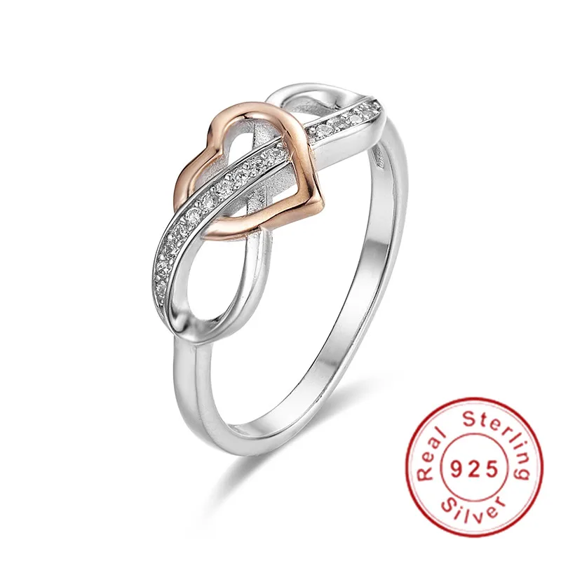 Authentic 100% 925 Sterling Silver Heart Finger Rings for Women Sterling Silver Pave sona diamond Jewelry Anel Gift girl sz 5-10