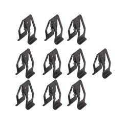 10Pcs Universal Car Front Console Dash Dashboard Auto Fender Body Door Panel Decorative Metal Retainer Black Rivet Fastener Clip