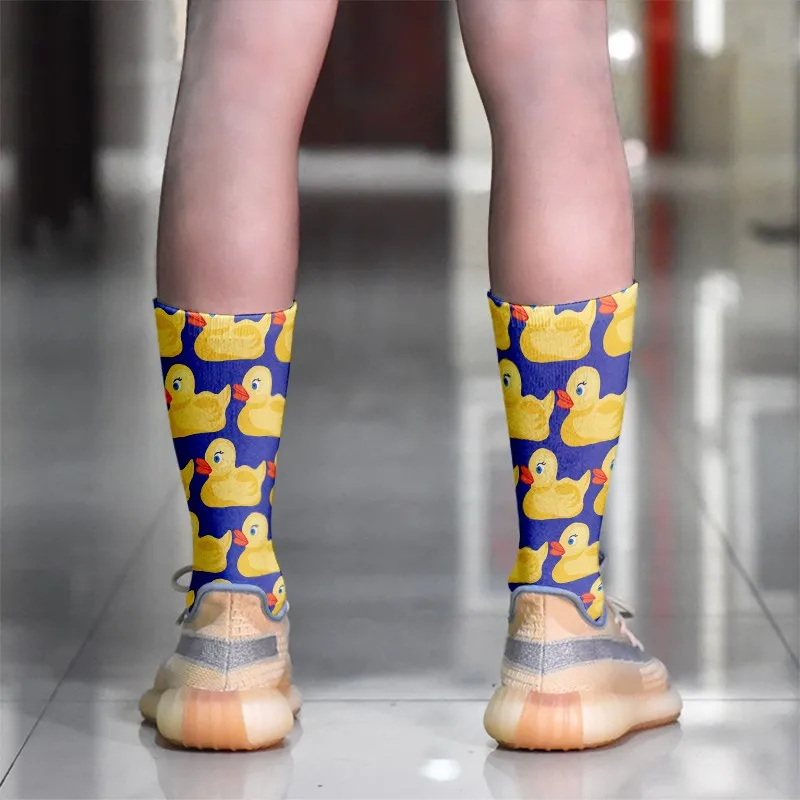 Calcetines con estampado de dibujos animados para Mujer, medias divertidas de pato, Harajuku, Kawaii