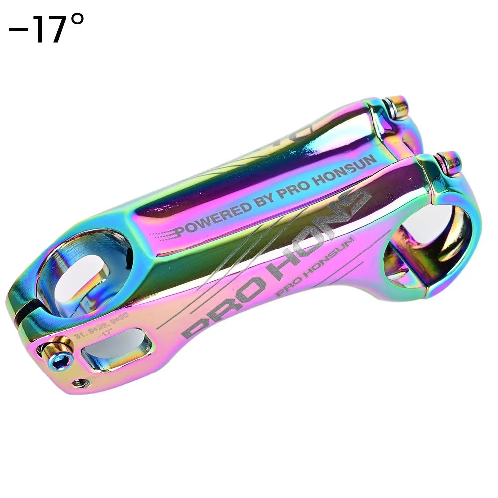 

Rainbow MTB Bicycle Stem Mountain Road Bike Stem -17 Degree 70mm 90mm XC AM DH Bike Handlebar Colorful Stem Bicycle Parts