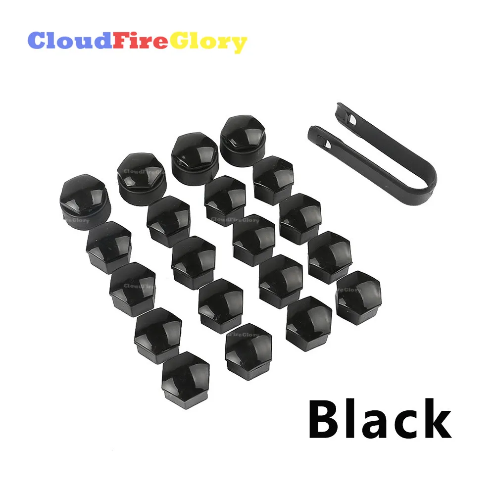 CloudFireGlory For Golf For A4 4x Theft-Proof Locking Cap 25mm+16x Wheel Lug Nut Cap17mm Set 321601173A 4F0601173A 8D0012244A