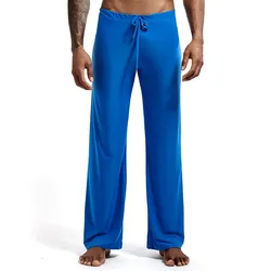 Sleep Bottoms Calças casuais dos homens macio confortável Sleep Bottoms Homewear XL calças dos homens pijama Lacing lounge roupas soltas