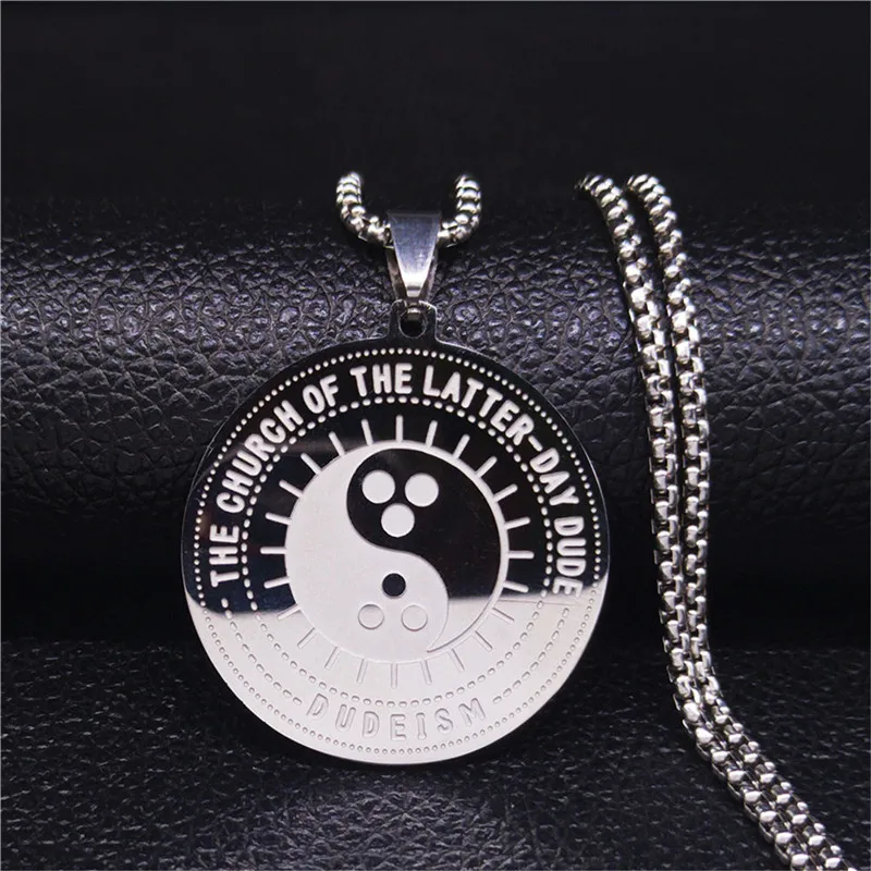 2024 THE CHURCH OF THE LATTER DAY DUDE DUDEISM Stainless Steel Chain Necklace Men/Women Silver Color Jewelry collares  610