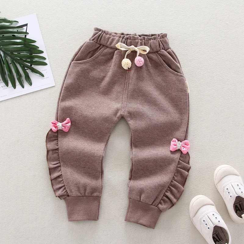 IENENS Baby Toddler Girls Full Pants Trousers Clothes Kids Children Girl Casual Clothing Spring Autumn Infant Cotton Bottoms