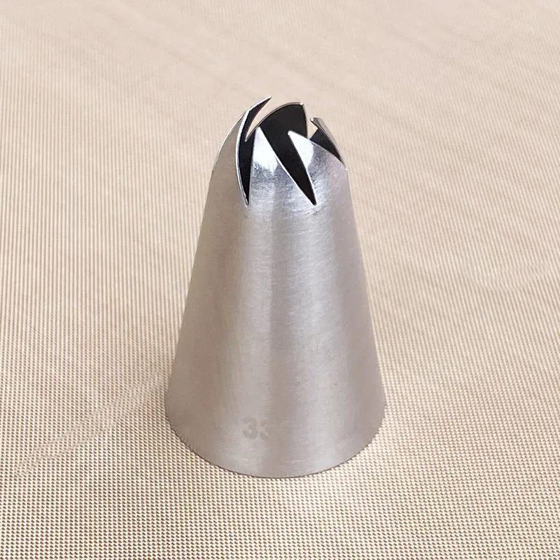 6 Tooth Large Size Piping Nozzle Cake Cream Decoration Stainless Steel Icing Tips Cupcake Decorating Pastry Tool #333