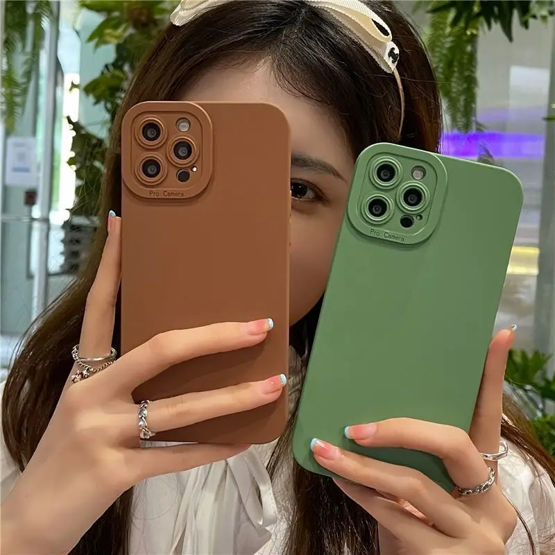 Earth Tones Color Phone Case For Xiaomi Redmi Note 10 Pro 9 9A Mi 10T 11T 11 Lite F3 Camera Lens Protection Soft Silicone Cover