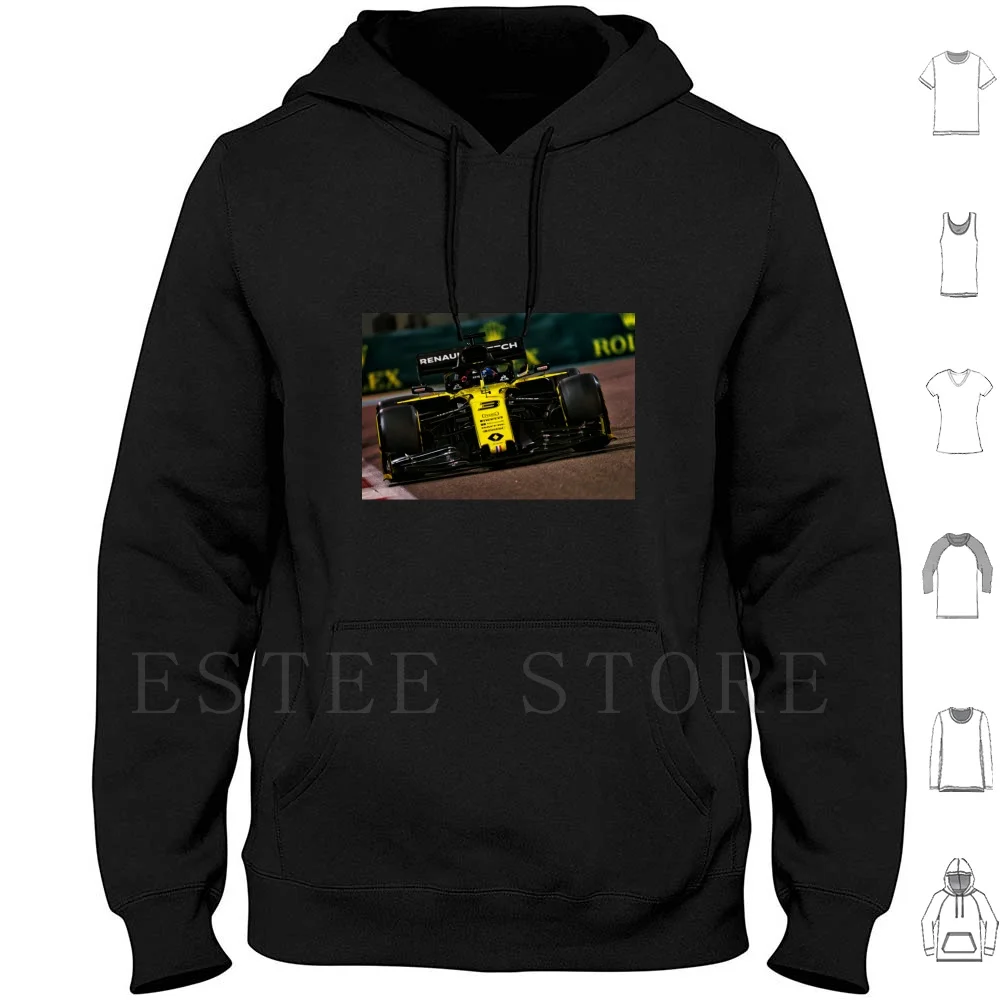 Daniel Ricciardo At The 2019 Grand Prix Of Abu Dhabi Free Practice Hoodies Long Sleeve Racecar Racing Sports Fia