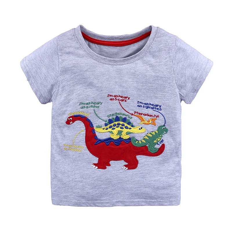 2026 Baby Boys T Shirts Children Tee Shirts Summer Dino tshirt Short Sleeve Multi-colors Kids Top 100% Cotton 18Month 2 3 4 5 6T
