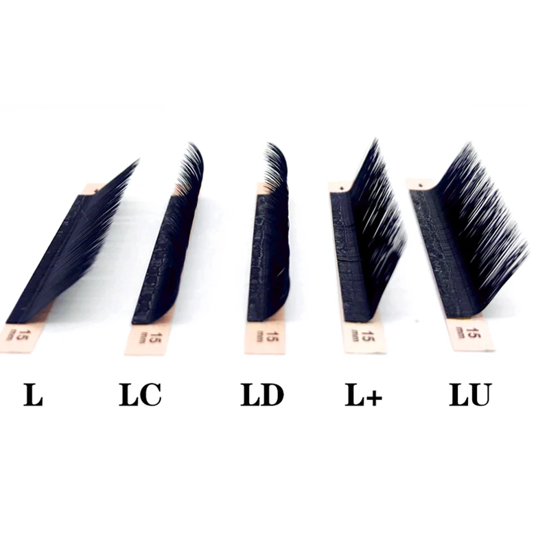 NATUHANA L/L+/LC/LD/LU(M) Curl False Eyelash Extension 8-15Mix Matt Black PBT Mink Eyelashes for Grafting L Shaped Lashes Makeup