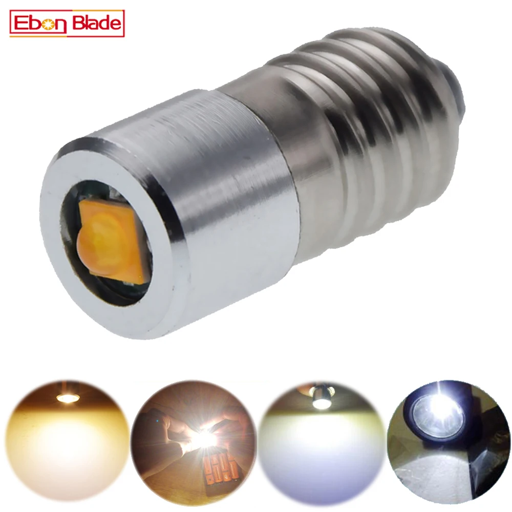 

1Pcs E10 LED Upgrade Bulb Warm/White Screw MES 1447 2.8V 3V 4.5V 6V 12V 18V 24V DC Replacement Flashlight Torch Bike Light Lamp