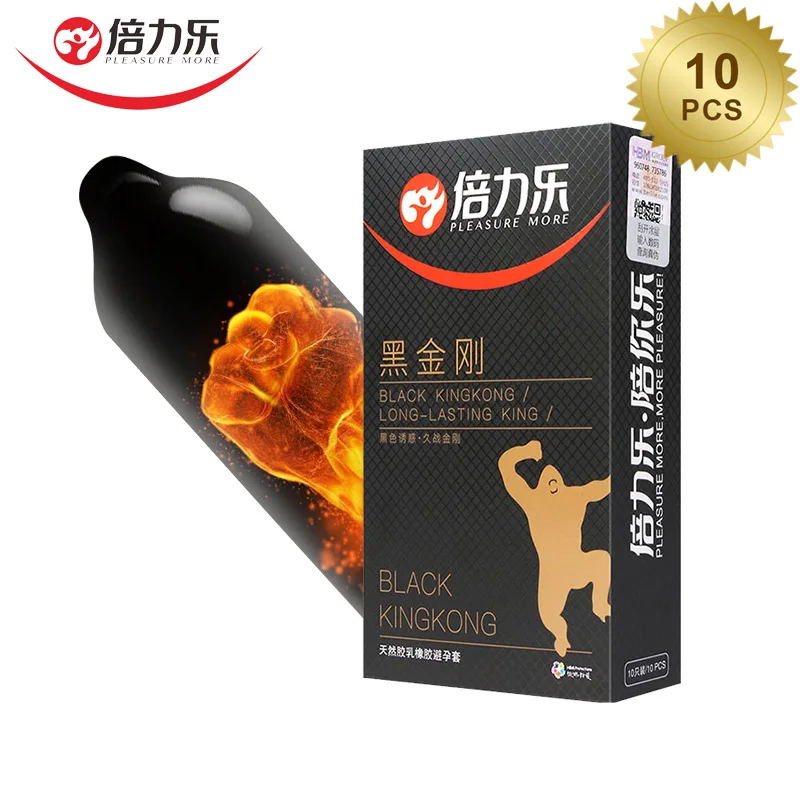 Beilile 10PCs Thermal lubricants Tasteful Condom Black Man Ejaculation Sex Delay Lasting Penis Sleeve Erotic Products For Men