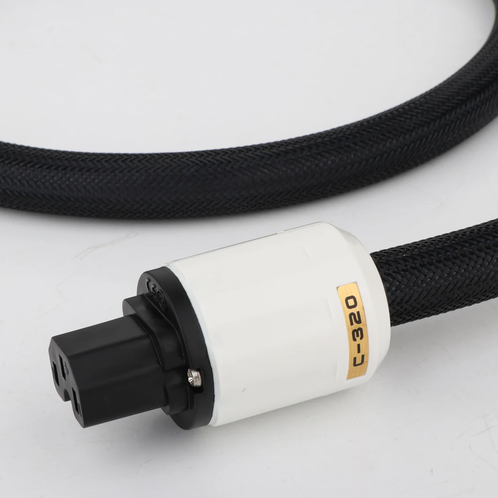 HIFI Power Cable with EU/US/AU Plug Power Cord Cable Tube Amp DVD Audiophile Hi-end PCOCC Power Cable