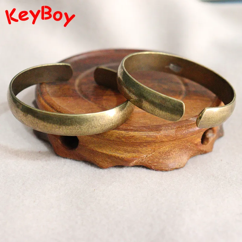 Vintage Copper Geometric Opening Bangle Jewelry for Women Brass Simple Fashion Adjustable Men Bracelets Antique Metal Bangles