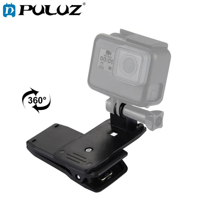 For Go Pro Accessories 360 Degree Backpack Quick Release Hat Clip Fast Clamp Mount For Dji OSMO Action/GoPro NEW HERO/HERO6/5/4