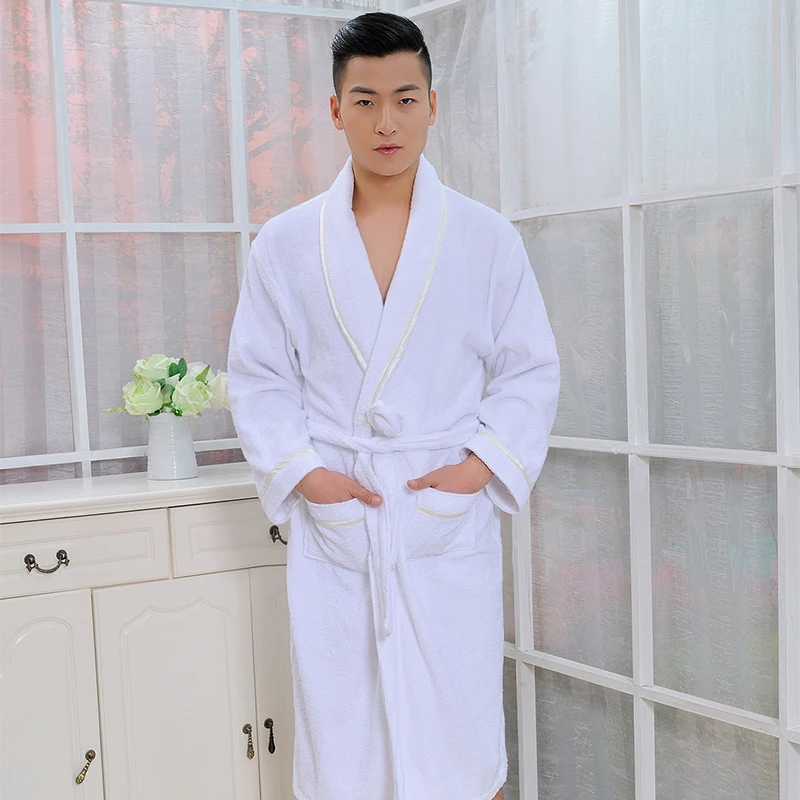 Summer Cotton Terry Bath Robe Unisex Lovers Towel Bathrobe Men Women Hotel Nightgown Plus Size Sleepwear Male Home Dressing Gown