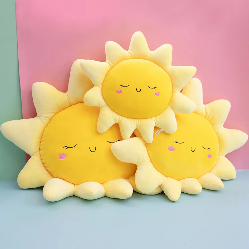 Cute Sun Cloud Plush Pillow Stuffed Soft Creative Plush Sun Cloud Toy Car Pillow Home Decor Kids Toys