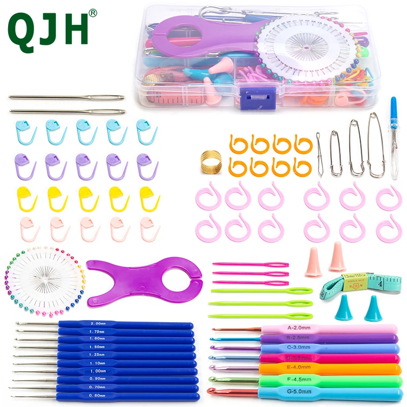 78Pcs Crochet Hooks Set，Ergonomic Yarn Knitting Needles Marking Clips Tools Set With Crochet Needle Accessories With Storage Box