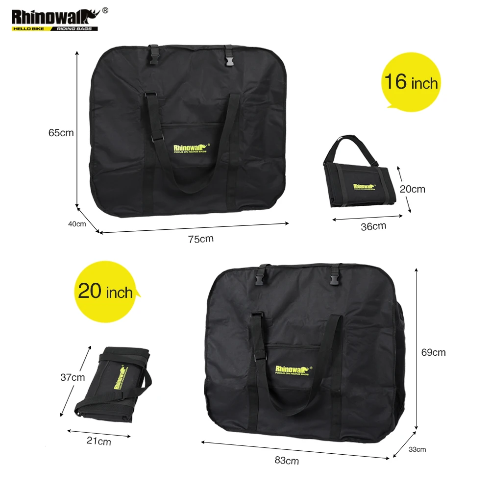 Rhinowalk 16-20 Inch Folding Bike Carry Bag Portable Bicycle Carry Bag Cycling Bike Transport Case Travel Bicycle Storage Bag