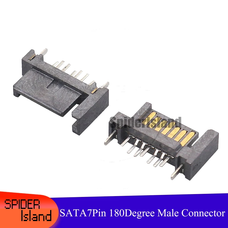 

SATA7P 7PIN Male Type A 180 Degree Straight with Positioning Foot SATA connector Interface DIY PCB SATA socket