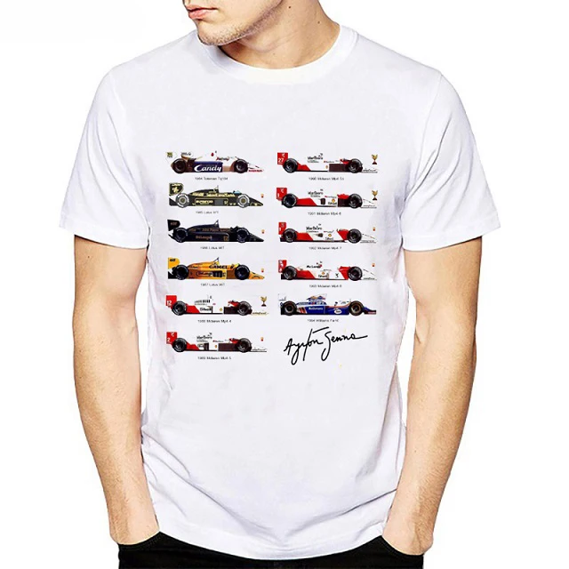 All  Ayrton Senna Sennacars Men T Shirt  Fans Male Cool T-shirt Slim Fit White Fitness Casual Tops Tee Shirt Homme Camisa