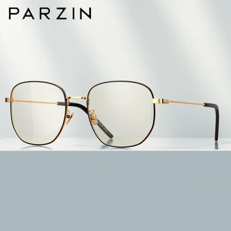 PARZIN Alloy Anti Blue Light Blocking Glasses Women Retro Myopia Optical Eyeglasses Frame Men Prescription Eyewear 15758